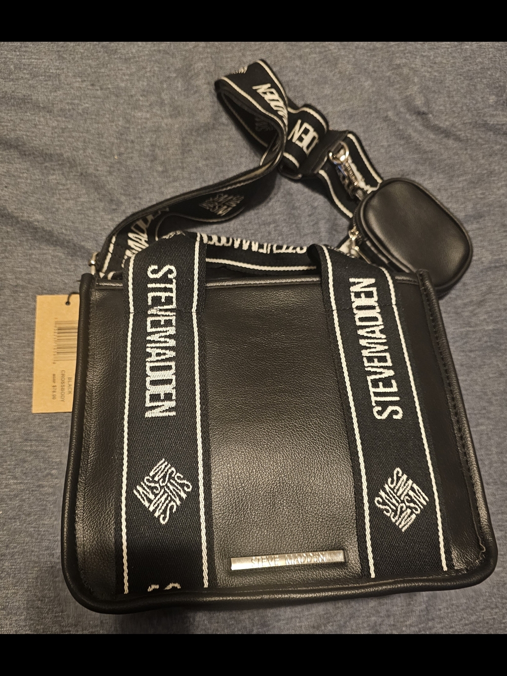 Steve Madden Small Tote Bag with White Branded Straps